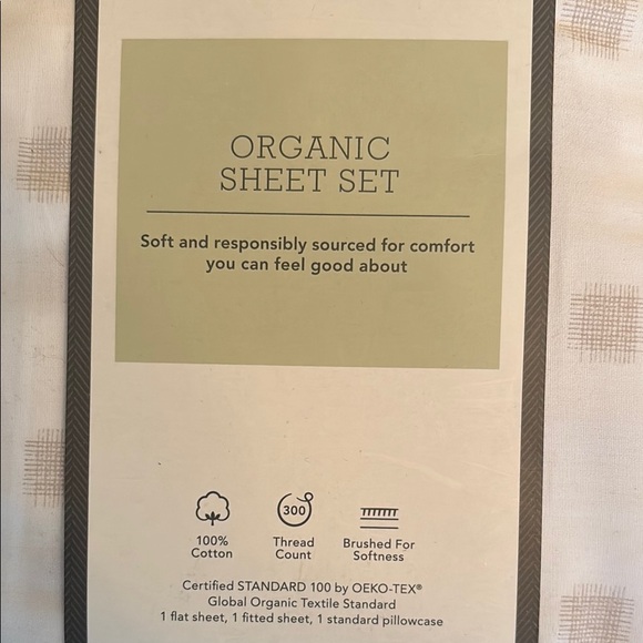 Threshold Organic Twin Sheet Set - Pewter Moon - Picture 3 of 6